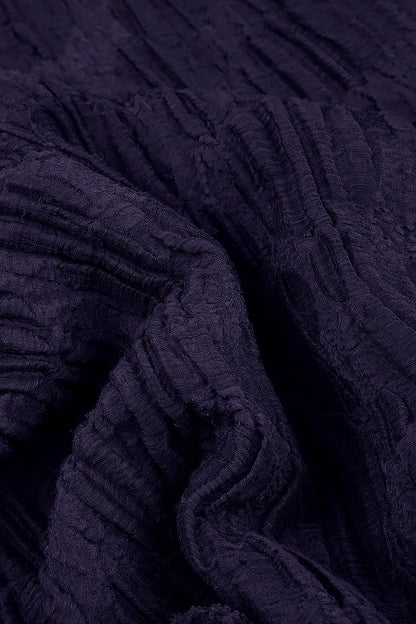 Royal Purple Circle Silk Linen Shift Dress