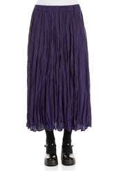 Royal Purple Crumpled Pure Silk Skirt 1