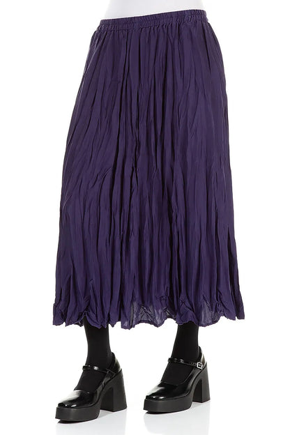 Royal Purple Crumpled Pure Silk Skirt 3
