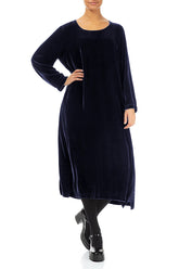 Royal Purple Silk Velvet Shift Dress 4