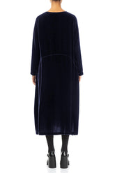 Royal Purple Silk Velvet Shift Dress 2