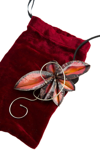 Ruby Foliage Metal Pendant 5