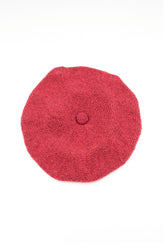 Ruby Red Knitted Wool Beret 4