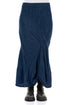 Ruched Crinkled Royal Blue Silk Linen Skirt 1