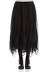 Ruched Graphite Blue Silk Chiffon Skirt 1