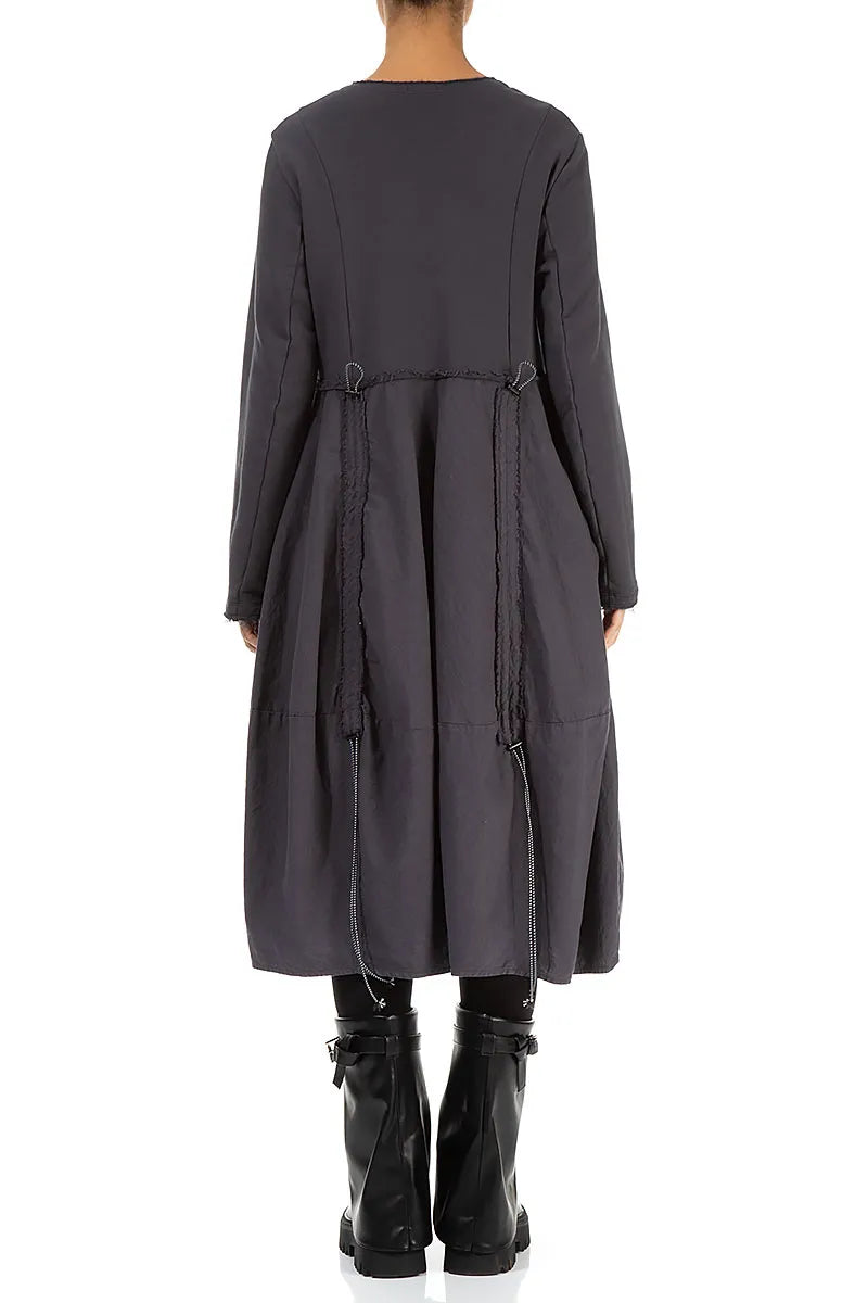 Ruched Graphite Cotton Dress 2