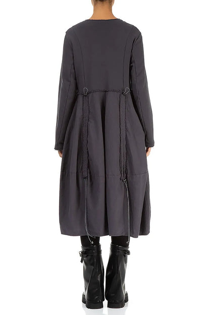 Ruched Graphite Cotton Dress 2