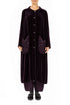 Ruched Pockets Deep Plum Silk Velvet Jacket - Coat 1