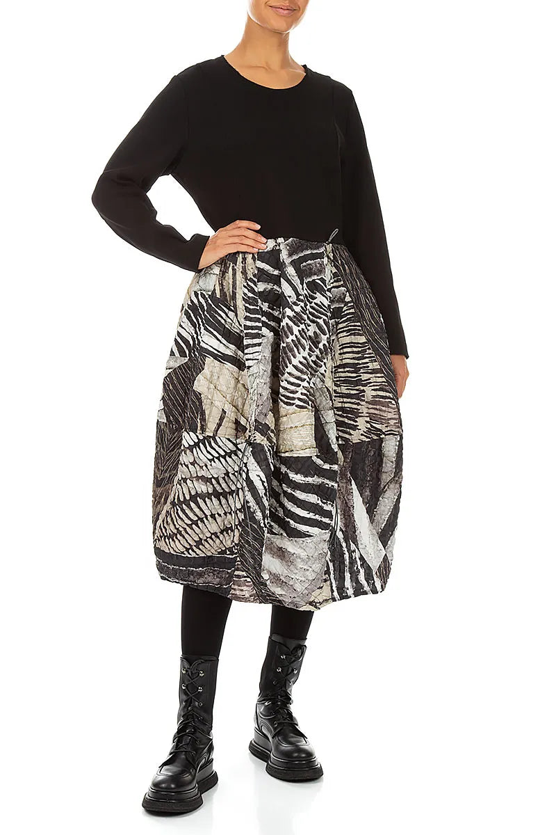 Ruched Wild Ink Cotton Dress 4