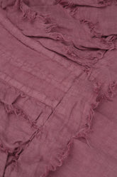 Ruffle Mauve Taupe Linen Dress 5