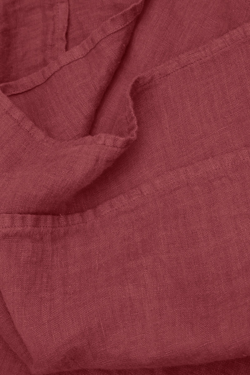 Ruffled Antique Ruby Gauze Linen Blouse 5