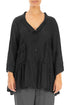 Ruffled Black Gauze Linen Jacket 1