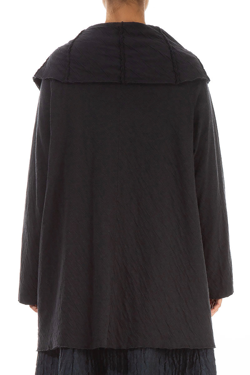 Ruffled Collar Grey Wavy Cotton Tunic 2