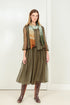 Ruffled Forest Mist Silk Chiffon Dress 1