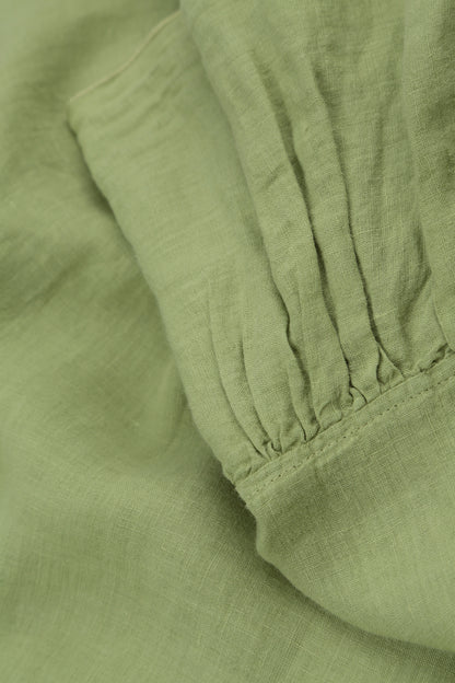 Ruffled Hem Sleeveless Mint Linen Tunic Dress 5