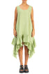 Ruffled Hem Sleeveless Mint Linen Tunic Dress 1