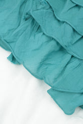 Ruffled Layered Turquoise Silk Cotton Tunic 6