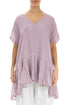 Ruffled Lilac Gauze Linen Blouse 1