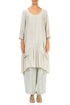 Flared Taupe Silk Bamboo Tunic Dress 1