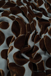 Ruffled Tie-Up Devoré Bubbles Golden Sage Silk Velvet Jacket 6