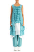 Ruffled Layered Turquoise Silk Cotton Tunic 1