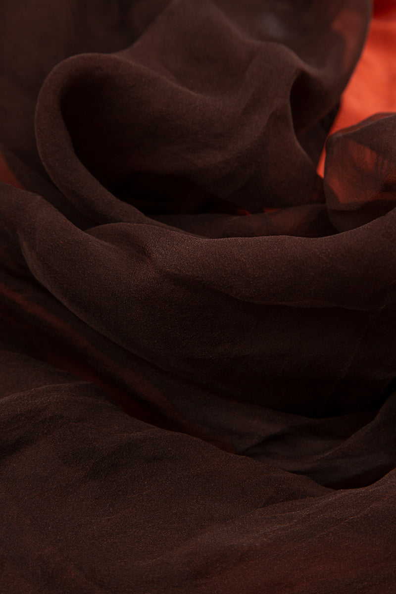 Rust Silk Chiffon Scarf 5