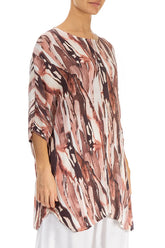 Rustic Marble Crinkled Silk Viscose Tunic Dress 3