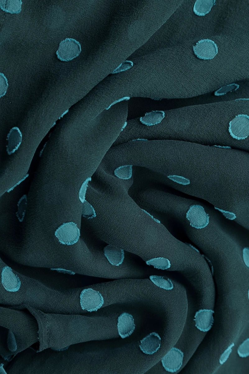Dotty Deep Turquoise Silk Scarf