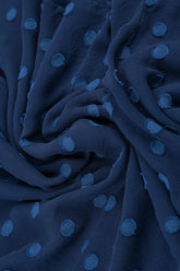 Layered Dotty Royal Blue Silk Dress 5