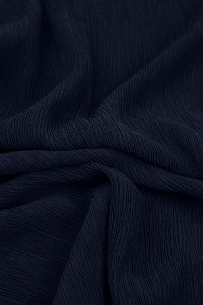 Pin Tucks Navy Silk Viscose Dress 5