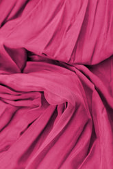 Romantic Fuchsia Crumpled Pure Silk Dress 5