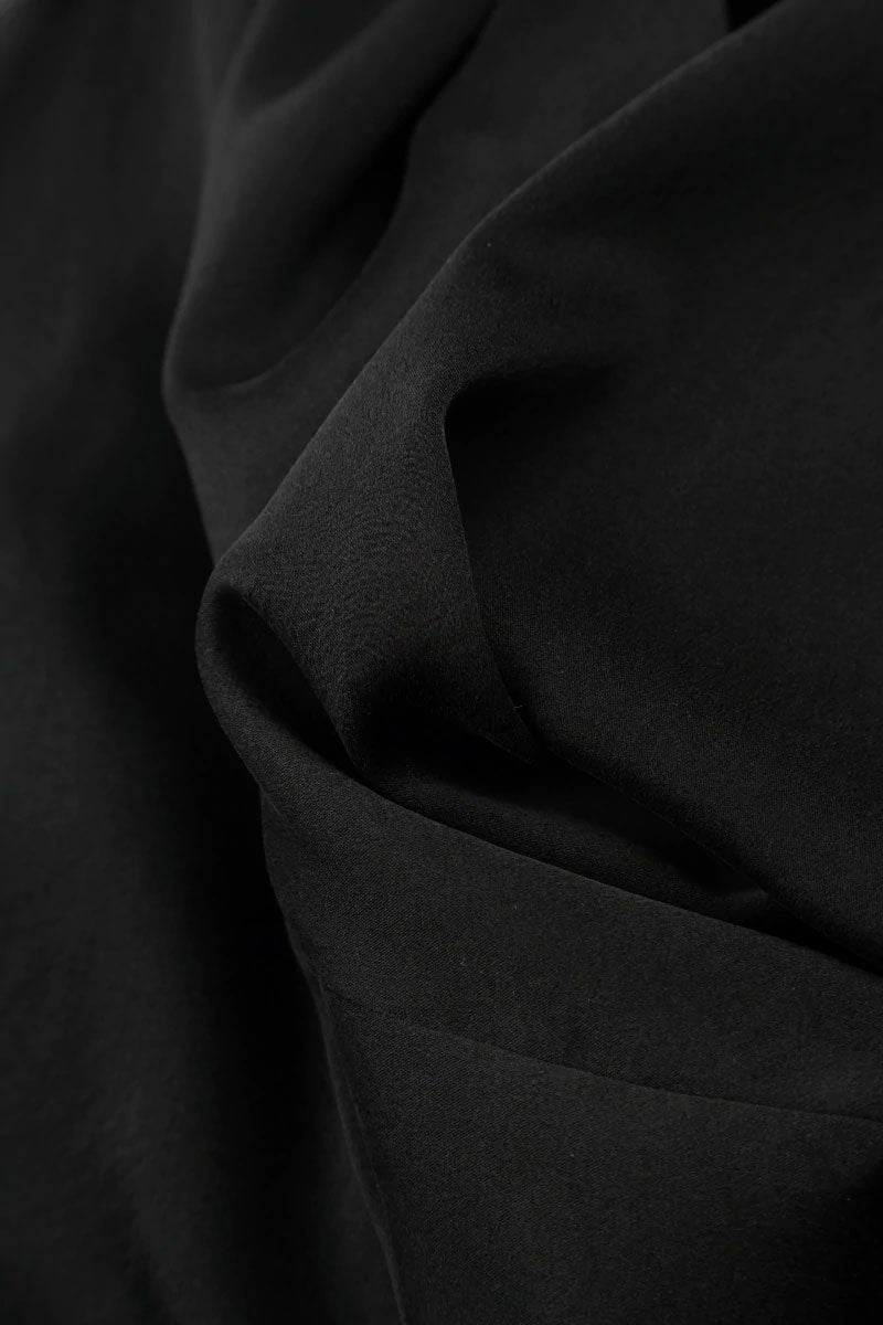 Baggy Pockets Black Silk Bamboo Trousers