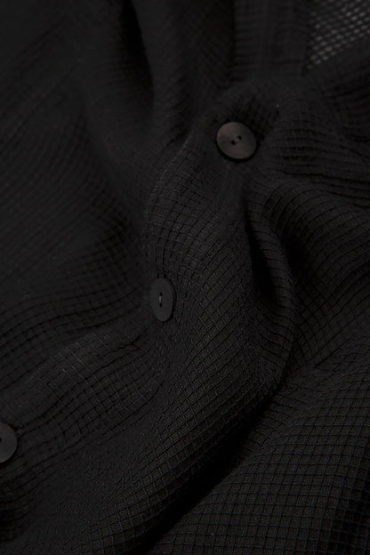 Loose Black Mesh Silk Jacket 5