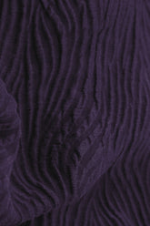 Elegant Royal Purple Waves Silk Linen Dress 6