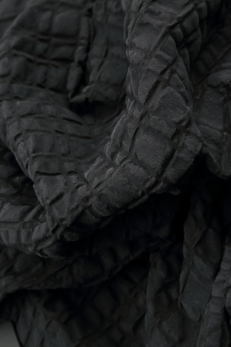 Pantalon en lin et coton à carreaux noirs