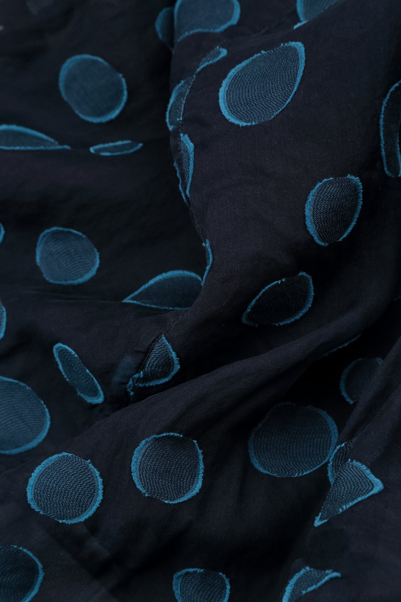 Flowy Royal Blue Bubbles Silk Jacket