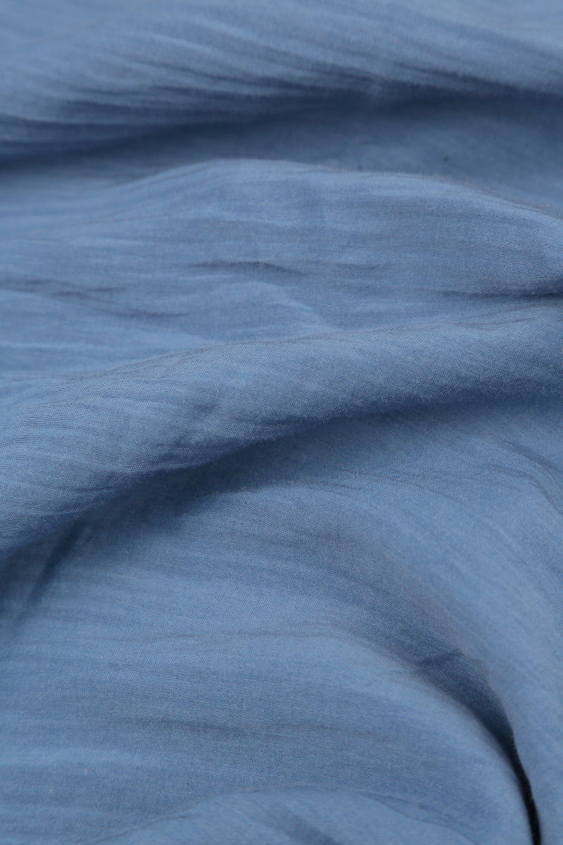 Ruffled Layered Blue Nova Silk Cotton Tunic 5