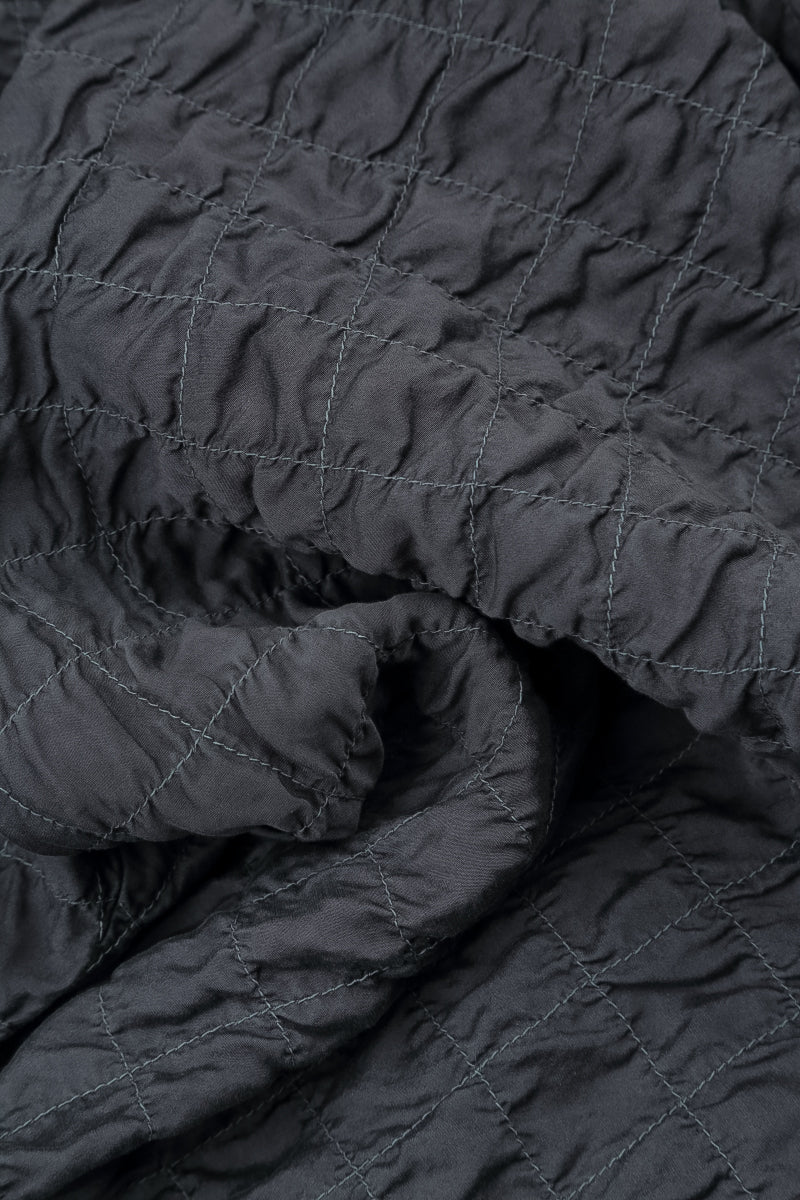 V-Neck Charcoal Pleated Silk Bamboo Dress