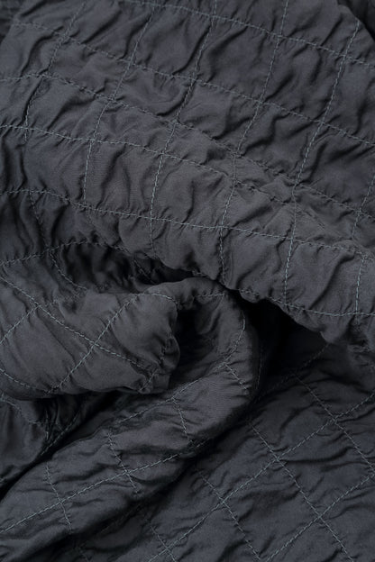 V-Neck Charcoal Pleated Silk Bamboo Dress
