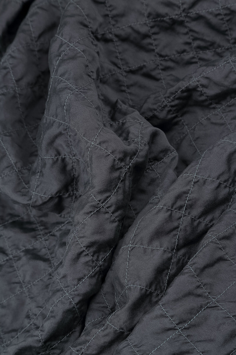 V-Neck Charcoal Pleated Silk Bamboo Dress