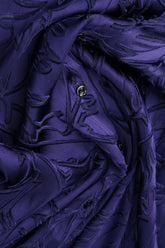 Loose Royal Purple Devoré Feather Silk Shirt 5