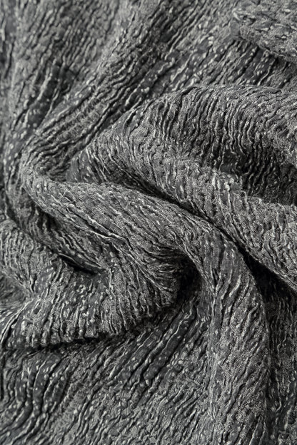 Silver Textured Silk Linen Blouse