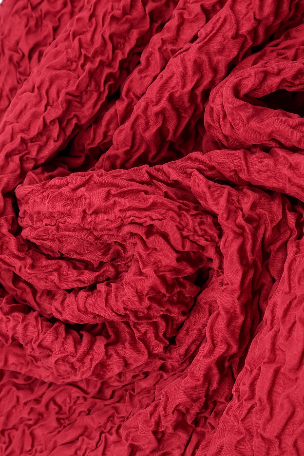 Boxy Crinkled Red Silk Blouse 5