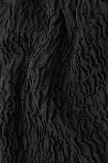 Cowl Neck Black Crinkled Silk Dress 5
