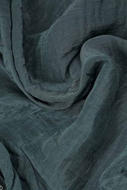 Collar Textured Slate Silk Linen Jacket