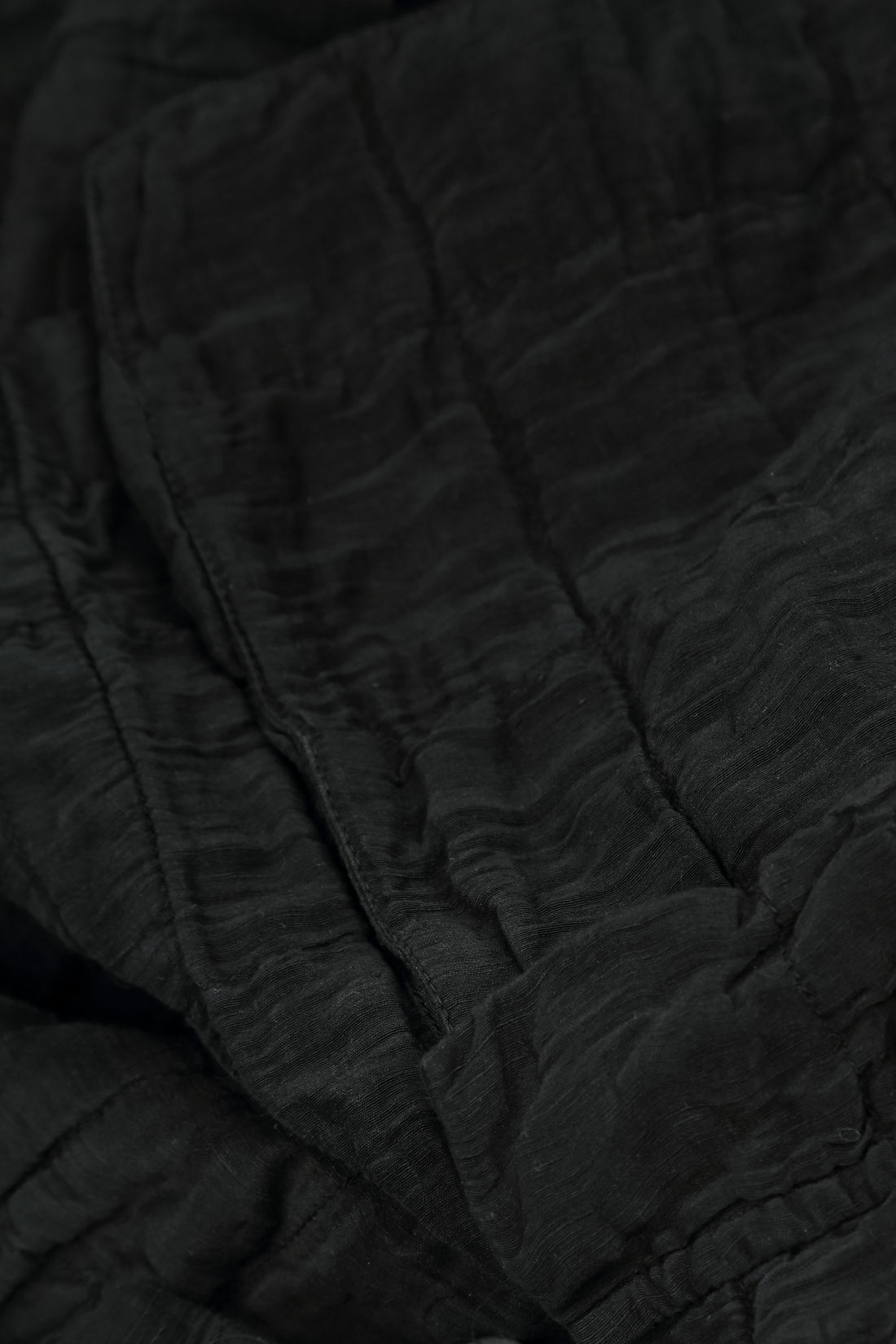 Relaxed Crinkled Black Silk Linen Blouse 6