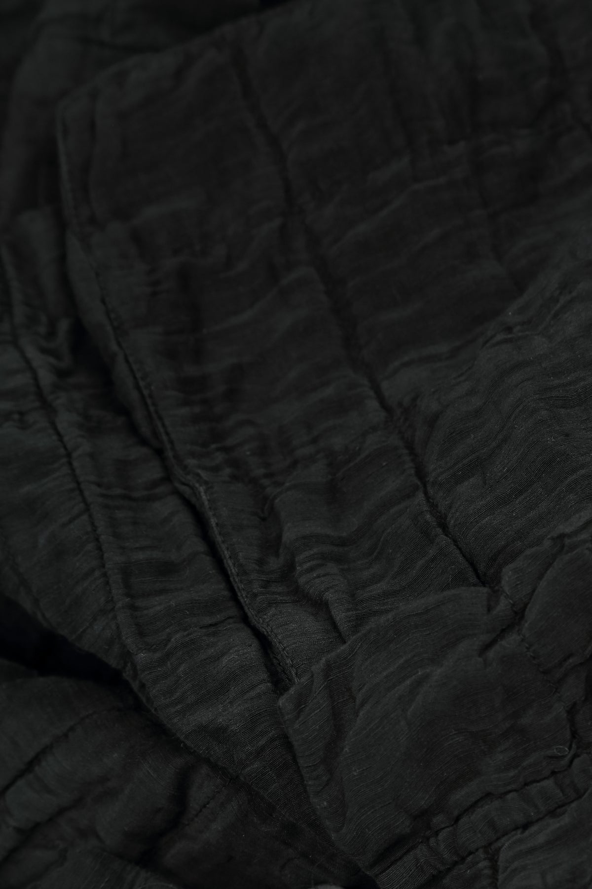 Relaxed Crinkled Black Silk Linen Blouse 6