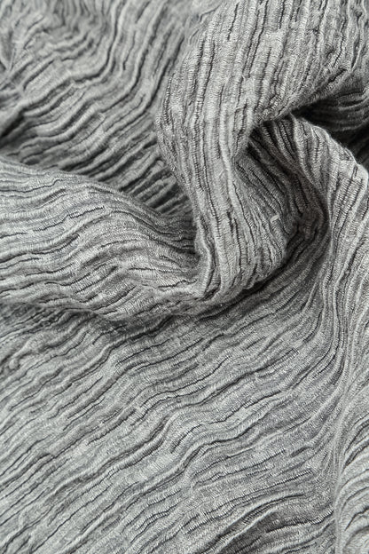 Chemise ample en lin et soie argentée