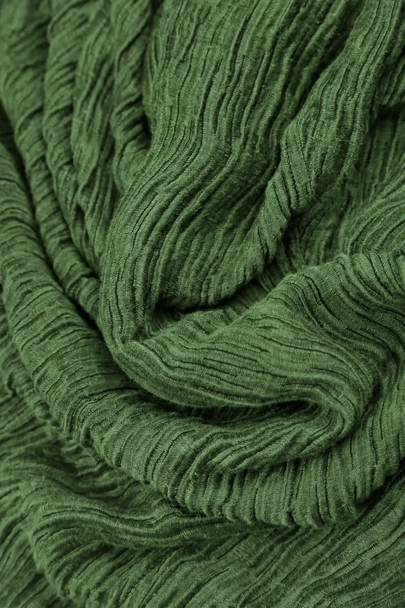Boxy-Bluse aus Crinkle-Seide in Kleeblattgrün