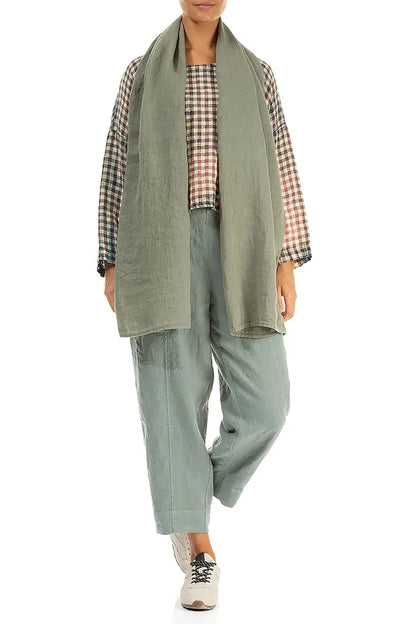 Sage Gauze Linen Scarf
